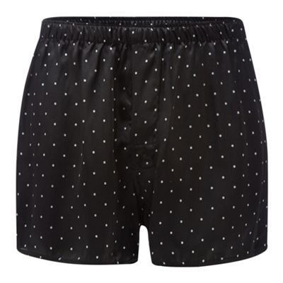The Collection Black polka dot print silk boxers